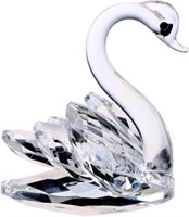 H&D Crystal Swan Figurine Paperweight Ornament