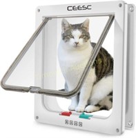 CEESC Cat Door (11x9.8)  4-Way Lock  White
