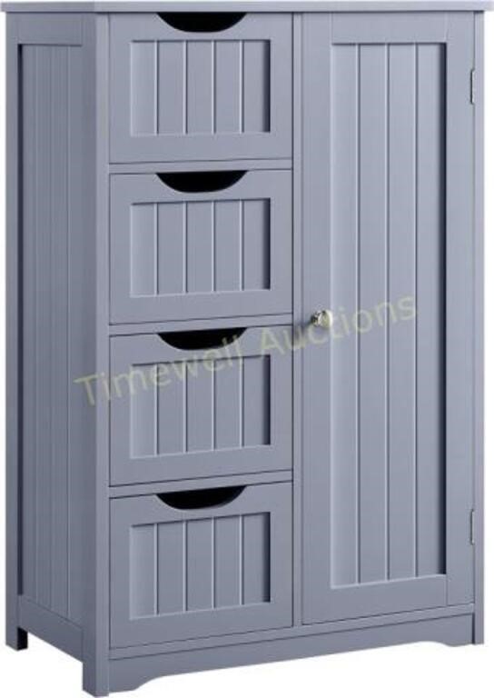 Yaheetech Bathroom Floor Cabinet  Gray Grey