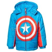 Avengers Cap America Boys Puffer Jacket 7-8
