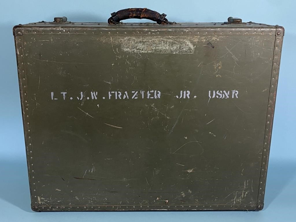 WWII Era US Navy Footlocker Style Suitcase