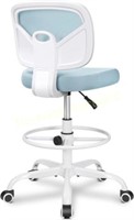 Tall Adjustable Drafting Chair  Light Blue