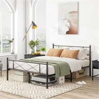 Full Metal Bed Frame with Underbed Storage