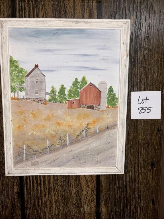 Framed Painting Farm Scene