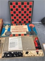 1960s "Chess, Checkers, Donimoes" Game  (Missing