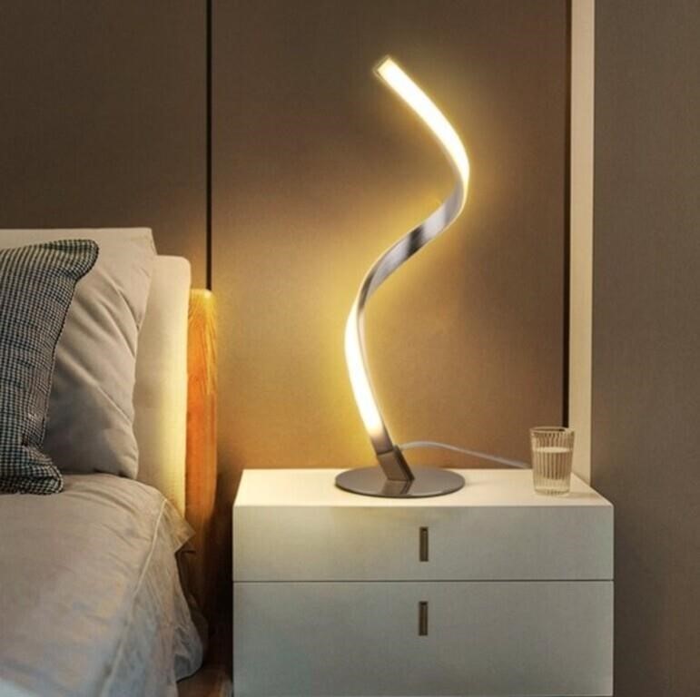 Spiral LED Table Lamp, Warm White Light A