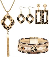 Leopard Jewelry Set for Women Leopard Leather In