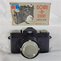 Vintage Tupper toys Code-a-Coin camera bank
