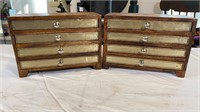 Pair of 4 Drawer Jewelry Bureaus Boxes