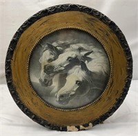 Circular Framed Horse Print