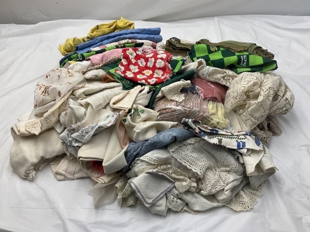 Large Lot of Vintage Linens & Fabric