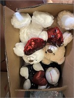 1 dozen valentine themed stuffed animals