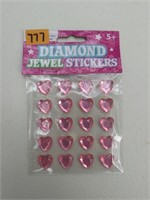 G) New, Diamond Jewel Stickers, pink hearts