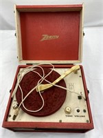 Vintage Zenith Record Player In Case, Untested