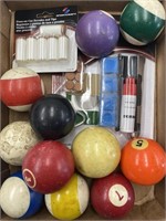 Box Of Mixed Billiards Items Including New R