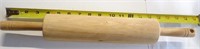 (E3) Nice clean wooden rolling pin.  18" tip to
