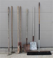 Square Shovel, Spade, Broom, Post Hole Digger