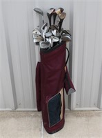 Assorted Golf Clubs with Bag
