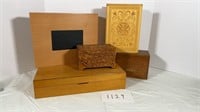 Collection of Wood Storage Jewelry Boxes