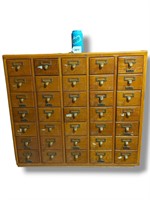 35 Drawer Oak Cabinet Card Catalog Apothecary