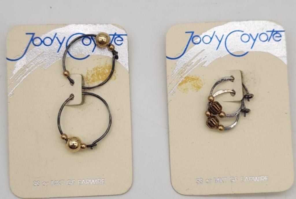2 Pair Jody Coyote Sterling Earrings