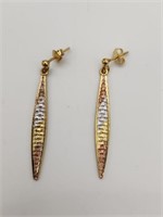 Tricolor Gold Earrings