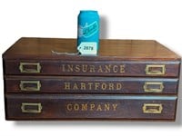 Hartford Insurance Co Wood File Document Cabinet