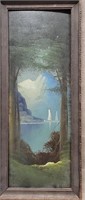1930s Framed Atkinson? Sailboats in Distance