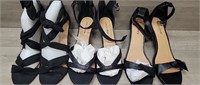 3 Pr. Ladies Black Sandals Sz 10