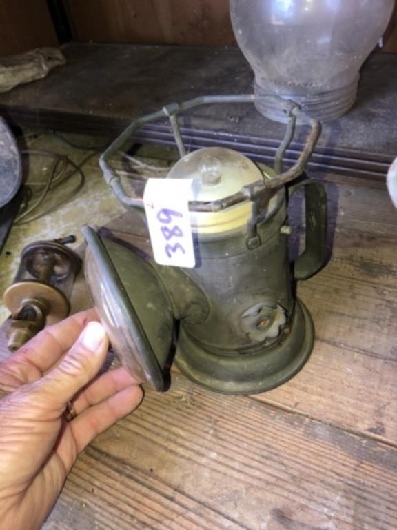 Vintage Railroad Lantern + Caboose Lamp