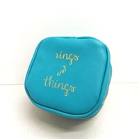 rings and things jewelry pouch zippered teal