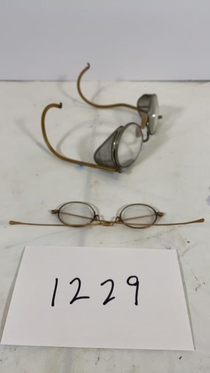 Antique Safety Glasses & Wire Framed Spectacles