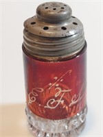 1900 Ruby Flashed Souvenir Pepper Shaker