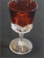 George Duncan 1897 Cranberry Flashed Cordial Stem