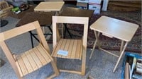 Wood Folding Chairs & TV Trays