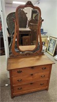 Antique Golden Oak Dresser w/ Mirror
