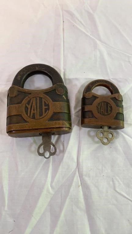 Vintage Yale & Towne Mfg Brass Padlocks