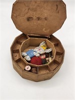 Antique Primitive Sewing Box w/ Contents