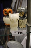 3PC COLLECTION OF STONE OWLS