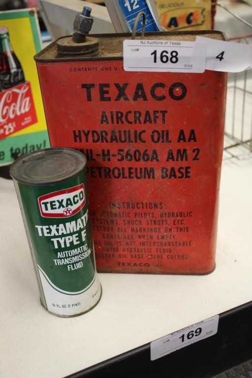 TEXACO AIRCRAFT OIL CAN & TRANSMISSION FLUID CAN