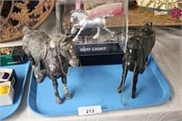 2 ANTIQUE METAL HORSES/BUD LIGHT CLYDESDALE