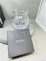 Waterford crystal biscuit barrel in box - 7"