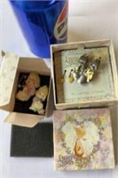 Precious Moments Pins and Earrings in Boxes
