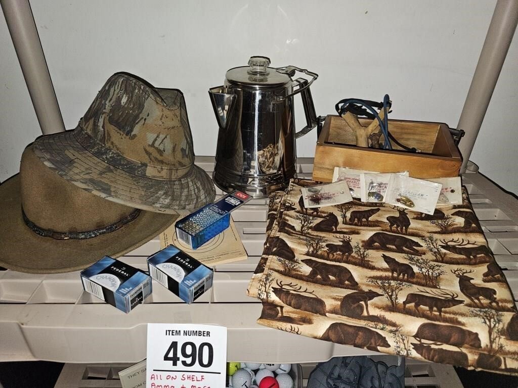 Outdoor lot incl. .22 cal ammo &really cool kettle