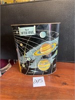 Rare deco ware 60's map of outer space trash can