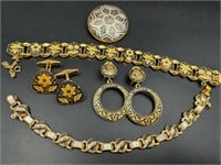 Vintage damascene jewelry lot