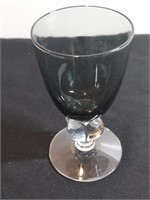 Seneca Charcoal Stem Cordial Glass. Platinum Gray