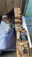 Accordion Style Sewing/Jewelry Box Full of