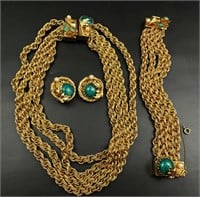 Beautiful vintage gold tone necklace/ bracelet/ ea