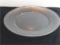 13" Clear Serving Plate Beaded Rim Motif